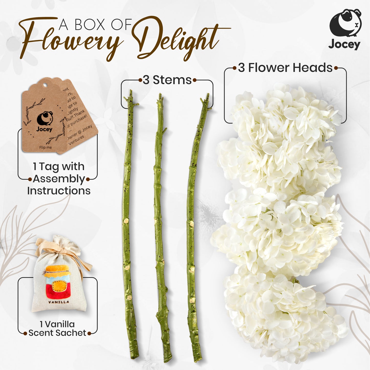 Jocey Vanilla Artificial Hydrangea Flowers