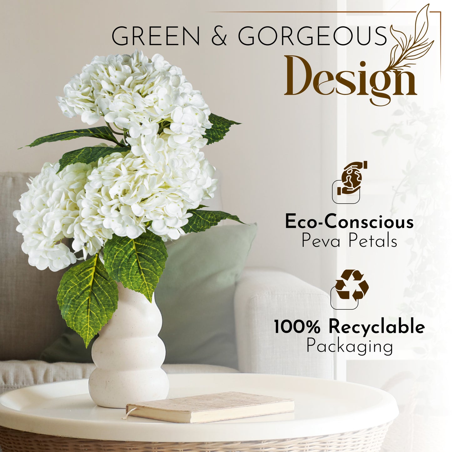 Jocey Vanilla Artificial Hydrangea Flowers